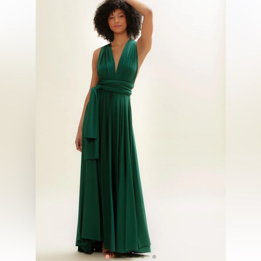 Two birds Classic Ballgown Evergreen Green Wrap Dress